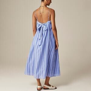 J.Crew Floaty midi dress striped cotton voile Sea Stripes Size Large NWT